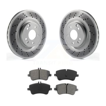 Front Coated Disc Brake Rotors And Semi-Metallic Pads Kit For Mercedes-Benz SLK280 C320 KGS-100370