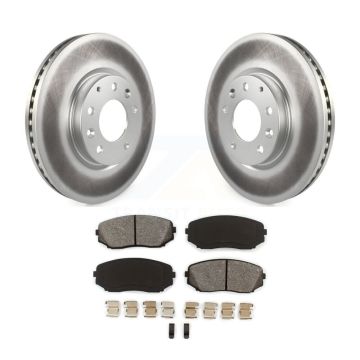 Front Coated Disc Brake Rotors Semi-Metallic Pad Kit For Mazda CX-7 Ford Edge Lincoln MKX KGS-100371