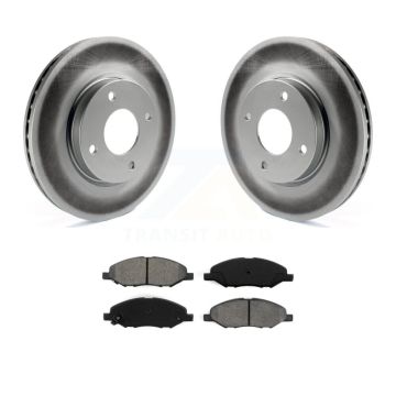 Front Coated Disc Brake Rotor And Semi-Metallic Pad Kit For 2008 Nissan Versa 4-Wheel ABS KGS-100378