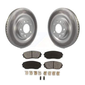Front Coated Disc Brake Rotors And Semi-Metallic Pads Kit For 2007-2015 Mazda CX-9 KGS-100385