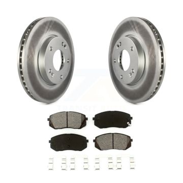 Front Coated Disc Brake Rotors And Semi-Metallic Pads Kit For 2007-2009 Kia Rondo KGS-100390
