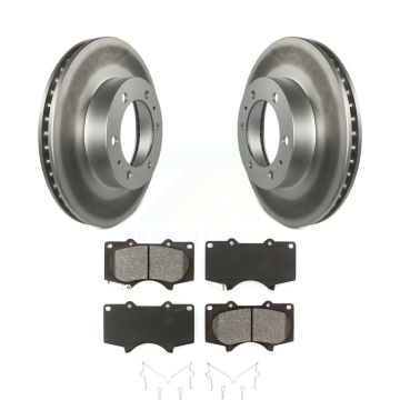 Front Coated Disc Brake Rotors Semi-Metallic Pad Kit For Toyota Tacoma 4Runner FJ Cruiser KGS-100415