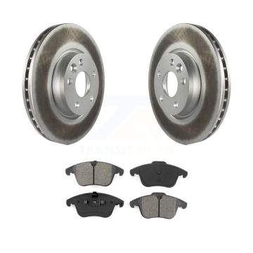 Front Coated Brake Rotor Semi-Metallic Pad Kit For Volvo Land Rover Range Evoque XC70 S60 KGS-100421