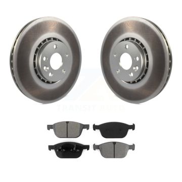 Front Coated Disc Brake Rotors And Semi-Metallic Pads Kit For 2010-2015 Volvo XC60 KGS-100433