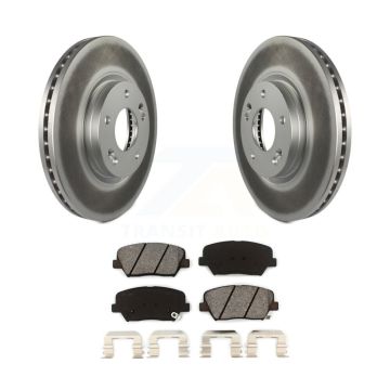Front Coated Disc Brake Rotors And Semi-Metallic Pad Kit For Hyundai Santa Fe Kia Sorento KGS-100434
