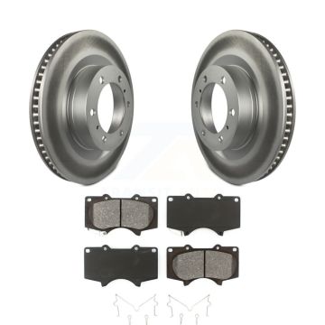 Front Coated Brake Rotor & Semi-Metallic Pad Kit For 2010-2023 Toyota 4Runner Lexus GX460 KGS-100435