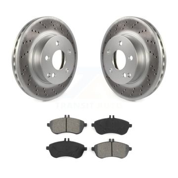 Front Coated Disc Brake Rotors And Semi-Metallic Pad Kit For Mercedes-Benz C300 C250 C230 KGS-100438