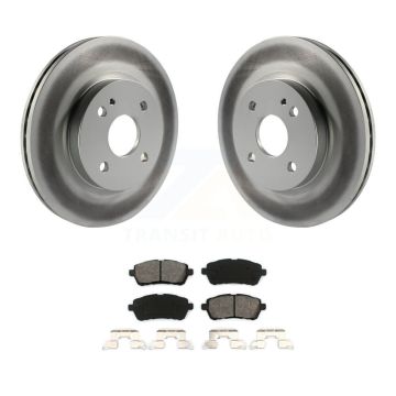 Front Coated Disc Brake Rotors And Semi-Metallic Pads Kit For 2011-2014 Mazda 2 KGS-100446