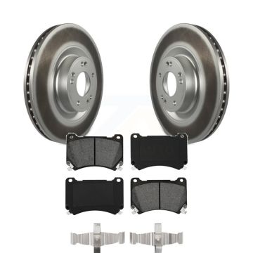 Front Coated Disc Brake Rotors And Semi-Metallic Pads Kit For Hyundai Genesis Equus KGS-100449