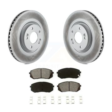 Front Coated Disc Brake Rotor Semi-Metallic Pad Kit For Hyundai Tucson Sonata Kia Cadenza KGS-100453