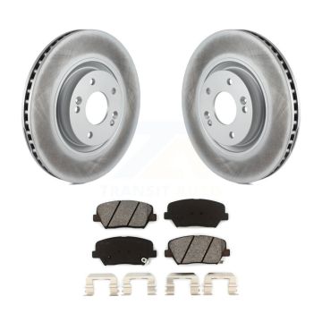 Front Coated Disc Brake Rotors And Semi-Metallic Pads Kit For 2012-2017 Hyundai Azera KGS-100455