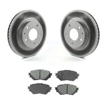 Front Coated Disc Brake Rotors And Semi-Metallic Pads Kit For 2014-2018 Mazda 3 Sport KGS-100497