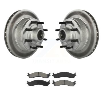 Front Coated Brake Rotors Semi-Metallic Pad Kit For Ford E-350 Super Duty E-250 Econoline KGS-100521