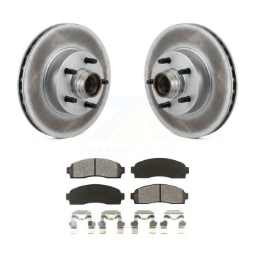Front Coated Disc Brake Rotor Hub And Semi-Metallic Pad Kit For 2010-2011 Ford Ranger RWD KGS-100533