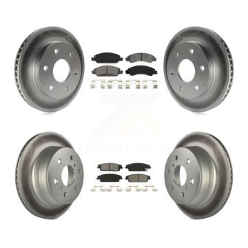 Front Rear Coat Brake Rotor Semi-Metallic Pad Kit For 07 GMC Sierra 1500 Disc rear brakes KGS-100537
