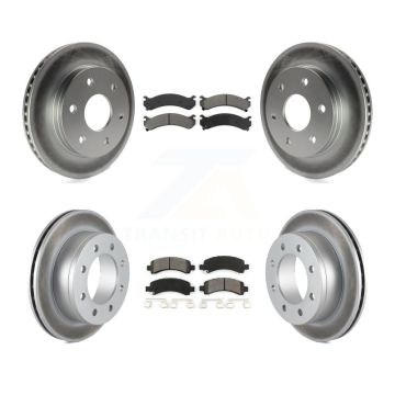 Front Rear Coated Brake Rotor Semi-Metallic Pad Kit For Chevrolet Express 2500 GMC Savana KGS-100538