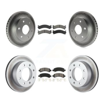 Front Rear Coated Brake Rotor Semi-Metallic Pad Kit For Chevrolet Express 2500 GAS engine KGS-100539