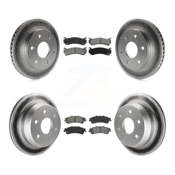 Front Rear Coat Brake Rotor Semi-Metallic Pad Kit For Chevrolet GMC Silverado 1500 Sierra KGS-100540
