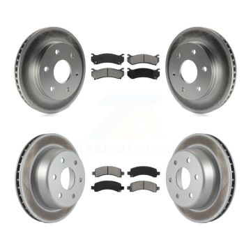 Front Rear Coat Brake Rotors Semi-Metallic Pad Kit For Chevrolet Avalanche 1500 GMC Yukon KGS-100545