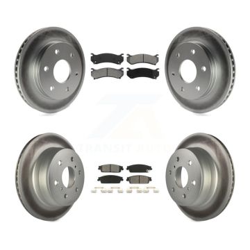 Front Rear Coated Disc Brake Rotor And Semi-Metallic Pad Kit For Chevrolet Silverado 1500 KGS-100546