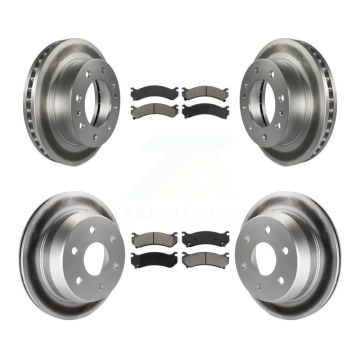 Front Rear Coated Brake Rotor & Semi-Metallic Pad Kit For Chevrolet Silverado 2500 HD GMC KGS-100547