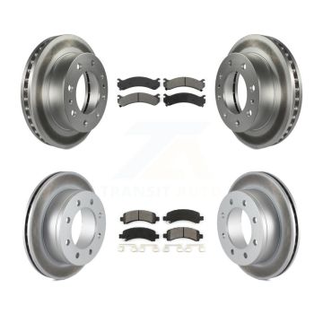 Front Rear Coated Brake Rotor Semi-Metallic Pad Kit For GMC Savana 2500 Chevrolet Express KGS-100549