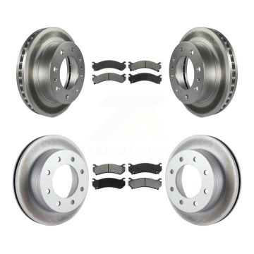 Front Rear Coat Brake Rotor Semi-Metallic Pad Kit For Chevrolet GMC Sierra 2500 HD Hummer KGS-100550