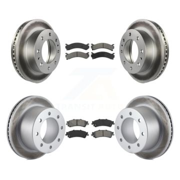 Front Rear Coated Disc Brake Rotors And Semi-Metallic Pads Kit For 2001 GMC Sierra 3500 KGS-100554