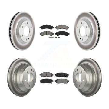 Front Rear Coated Brake Rotor & Semi-Metallic Pad Kit For GMC Envoy Chevrolet Trailblazer KGS-100555