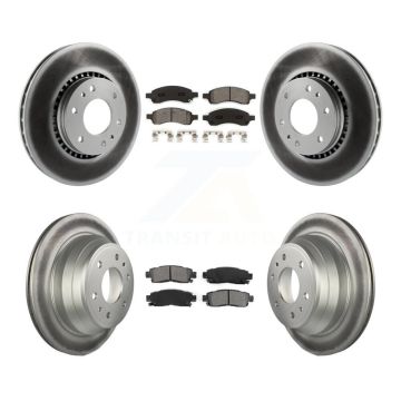 Front Rear Coat Brake Rotors Semi-Metallic Pad Kit For Chevrolet Trailblazer GMC Envoy XL KGS-100556