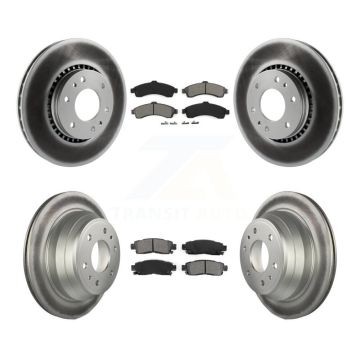 Front Rear Coat Brake Rotors Semi-Metallic Pad Kit For Chevrolet GMC Trailblazer Envoy XL KGS-100557