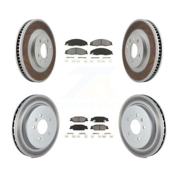 Front Rear Coated Disc Brake Rotors And Semi-Metallic Pads Kit For Cadillac CTS KGS-100558