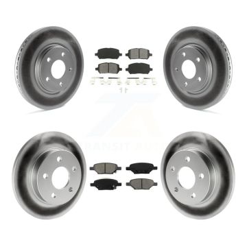 Front Rear Coat Brake Rotor Semi-Metallic Pad Kit For 10 Pontiac G5 With Disc Brakes KGS-100562