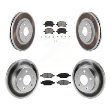 Front Rear Coated Disc Brake Rotors Semi-Metallic Pad Kit For Chevrolet Malibu Pontiac G6 KGS-100566