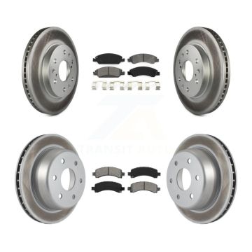 Front Rear Coated Brake Rotor Semi-Metallic Pad Kit For Chevrolet Express 1500 GMC Savana KGS-100571
