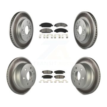 Front Rear Coat Brake Rotor Semi-Metallic Pad Kit For Chevrolet GMC Sierra 1500 Silverado KGS-100572