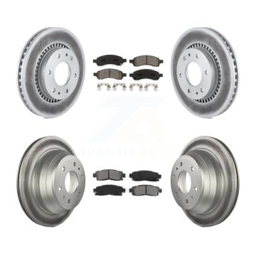 Front Rear Coated Brake Rotor & Semi-Metallic Pad Kit For Chevrolet Trailblazer GMC Envoy KGS-100577
