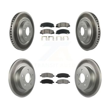 Front Rear Coated Disc Brake Rotor & Semi-Metallic Pad Kit For Buick Lucerne Cadillac DTS KGS-100580