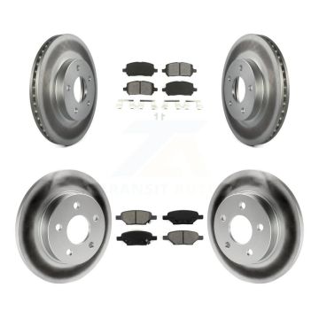 Front Rear Coated Disc Brake Rotors And Semi-Metallic Pads Kit For Pontiac G5 KGS-100584