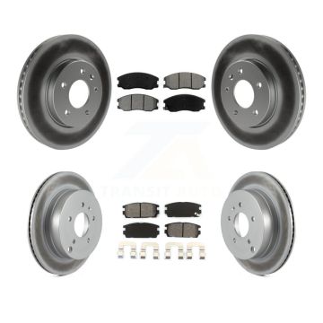 Front Rear Coated Brake Rotor Semi-Metallic Pad Kit For Chevrolet Equinox Pontiac Torrent KGS-100585