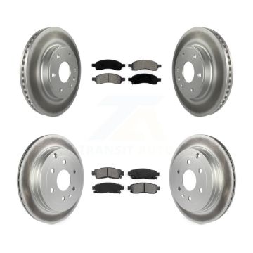 Front Rear Coat Brake Rotors Semi-Metallic Pad Kit For GMC Acadia Buick Enclave Chevrolet KGS-100586