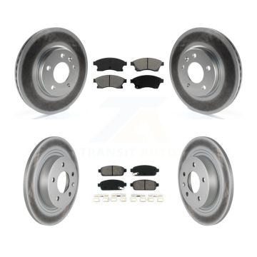 Front Rear Coated Disc Brake Rotors And Semi-Metallic Pads Kit For 2012-2013 Buick Verano KGS-100598