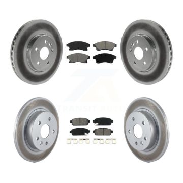 Front Rear Coated Disc Brake Rotor Semi-Metallic Pad Kit For 2013-2014 Chevrolet Sonic RS KGS-100599