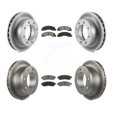 Front Rear Coat Brake Rotor Semi-Metallic Pad Kit For Ford F-250 Super Duty Excursion 4WD KGS-100606