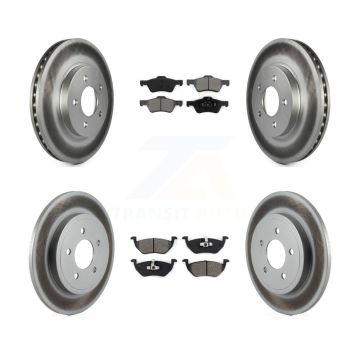 Front Rear Coated Brake Rotor Semi-Metallic Pad Kit For Ford Escape Mazda Tribute Mercury KGS-100620
