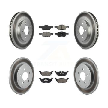 Front Rear Coated Disc Brake Rotors Semi-Metallic Pad Kit For Ford Escape Mercury Mariner KGS-100621
