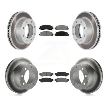Front Rear Coat Brake Rotor Semi-Metallic Pad Kit For 2008-2009 Ford F-250 Super Duty 4WD KGS-100623