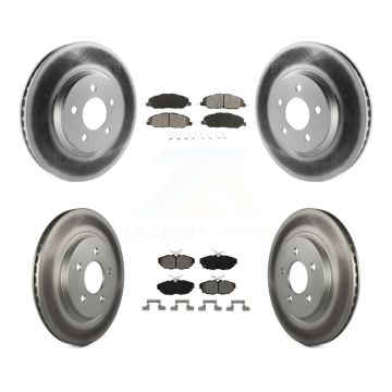 Front Rear Coated Disc Brake Rotors And Semi-Metallic Pads Kit For Ford Mustang KGS-100633