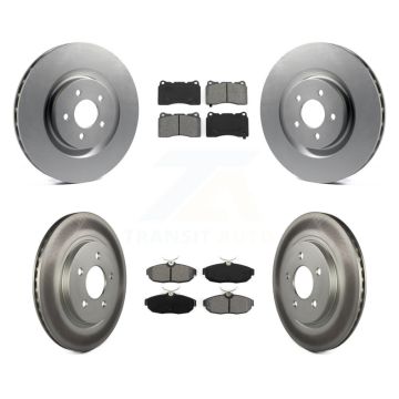 Front Rear Coated Disc Brake Rotors And Semi-Metallic Pads Kit For Ford Mustang KGS-100636