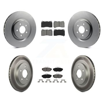 Front Rear Coated Disc Brake Rotors And Semi-Metallic Pads Kit For Ford Mustang KGS-100637